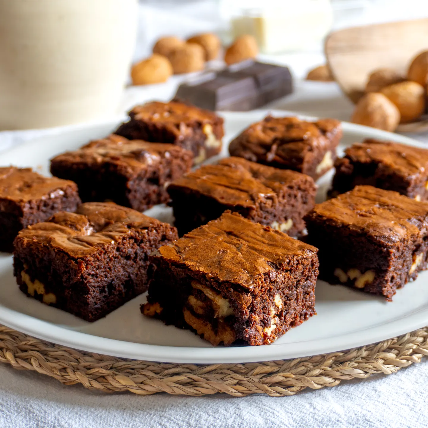 Rezept Brownies mit Schokolade und Nüssen