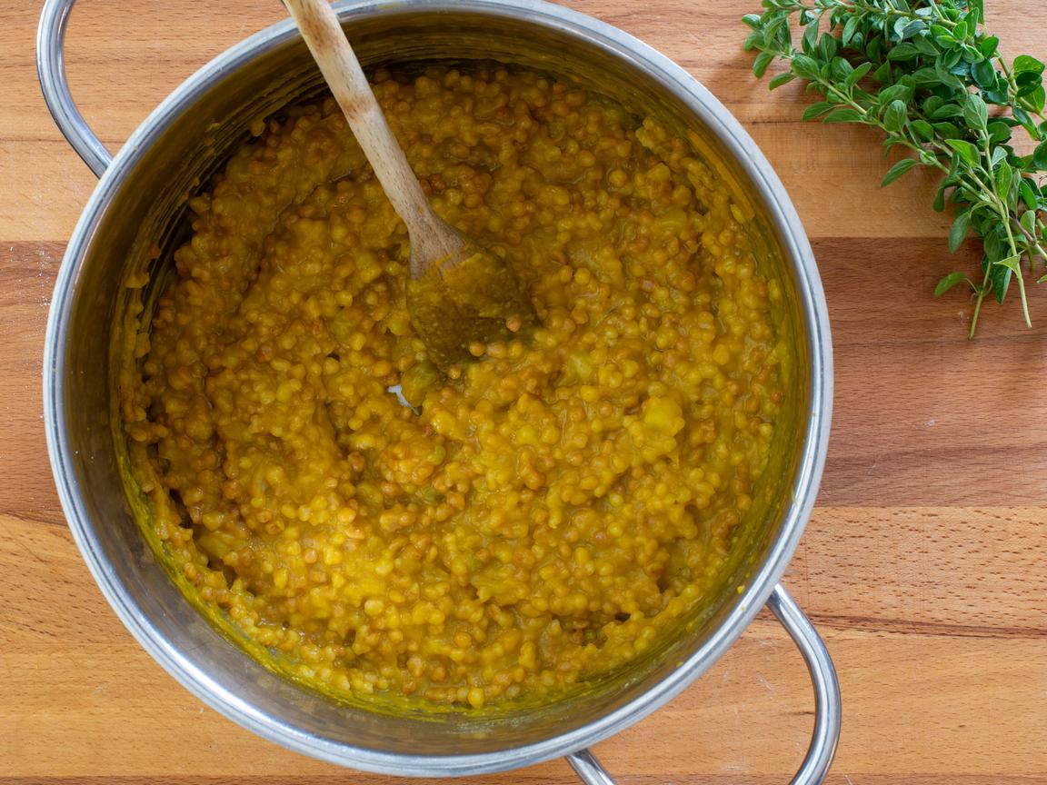 Fregola mit Kürbis und Kartoffeln - Schritt 5