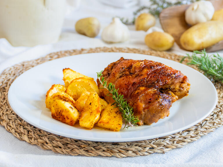 Die marinade und das garen in der folie machen das...