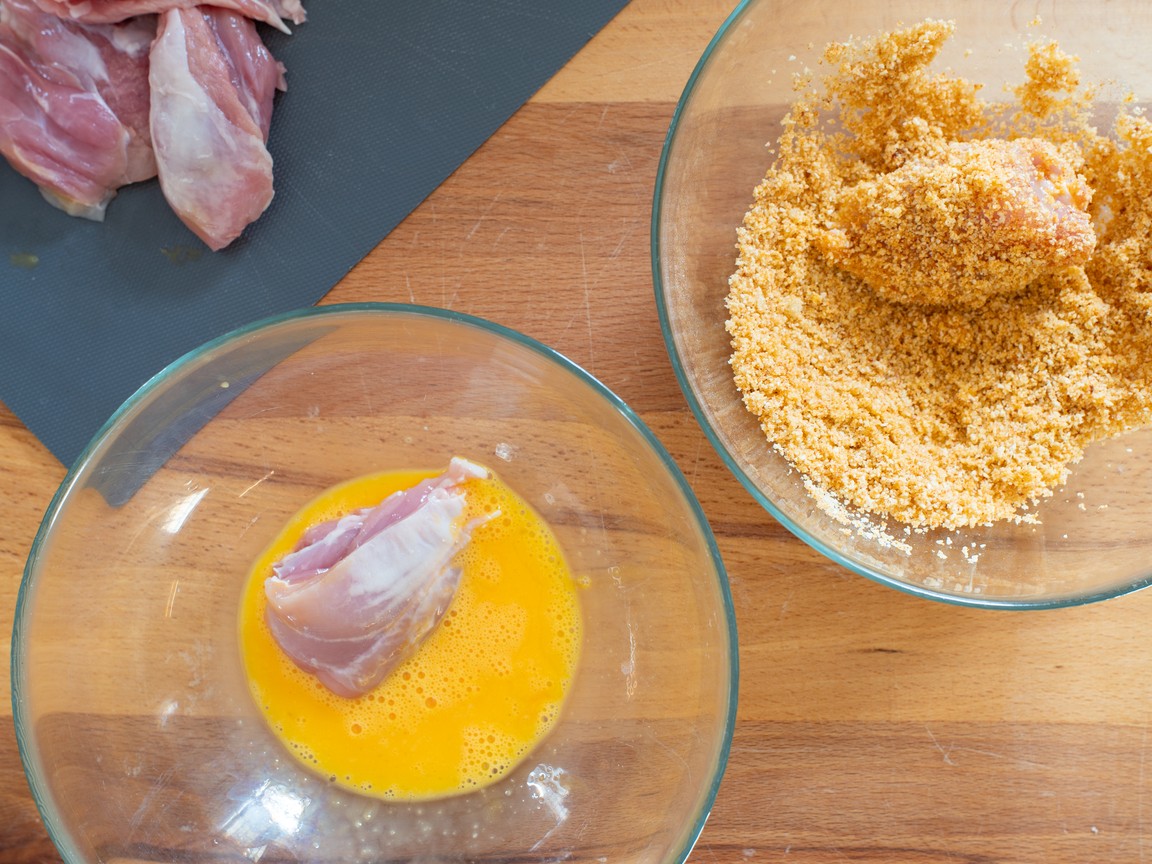 Paniertes Hähnchen aus der Heißluftfritteuse - Schritt 4