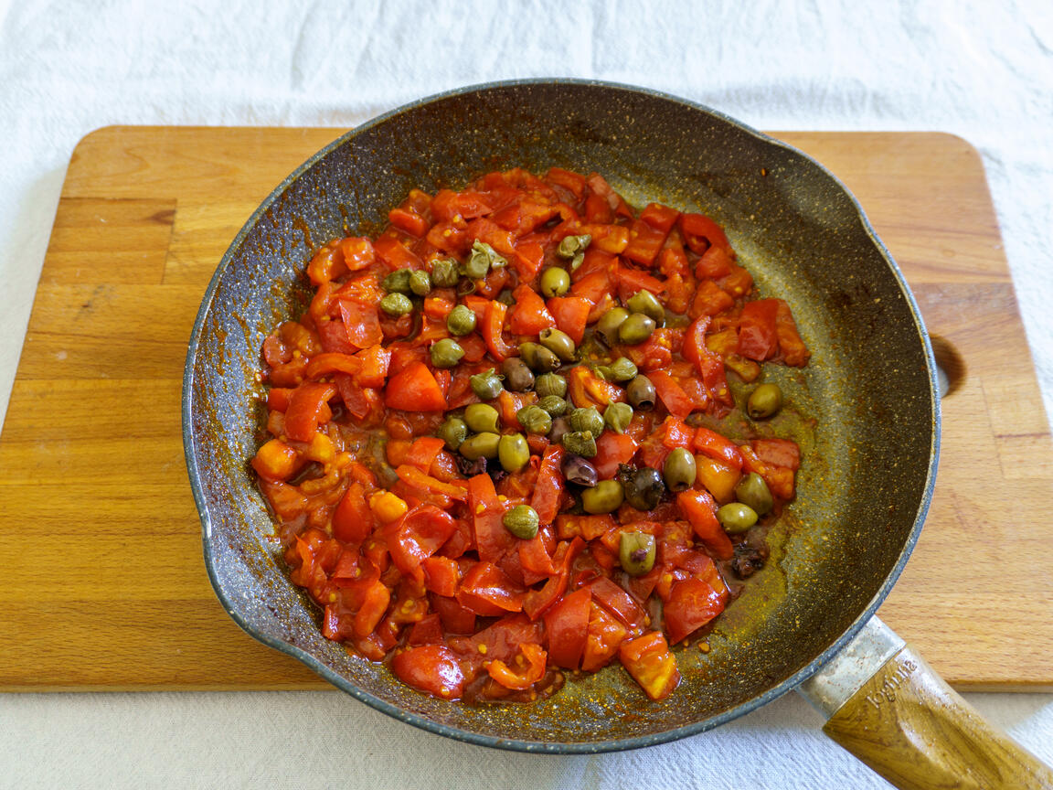 Pasta alla Puttanesca - Schritt 5