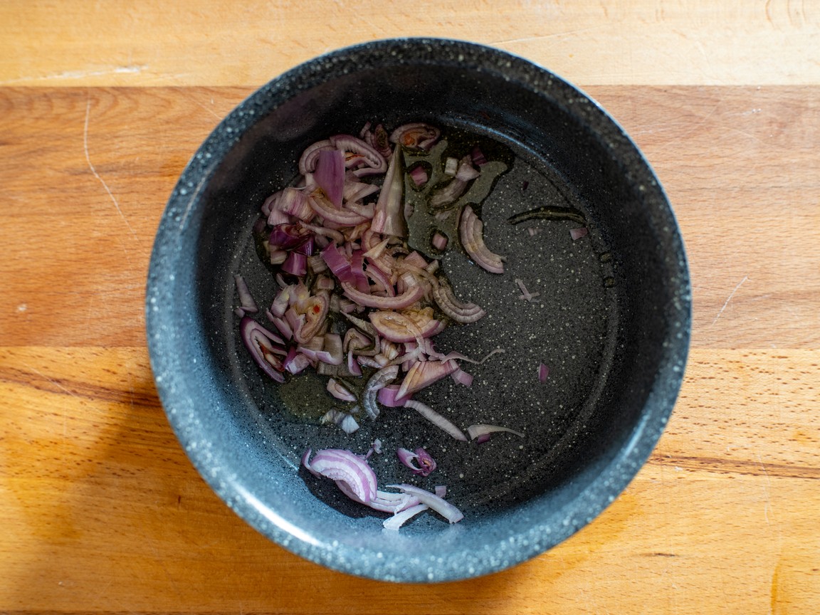 Reistimbale mit Erbsen - Schritt 2