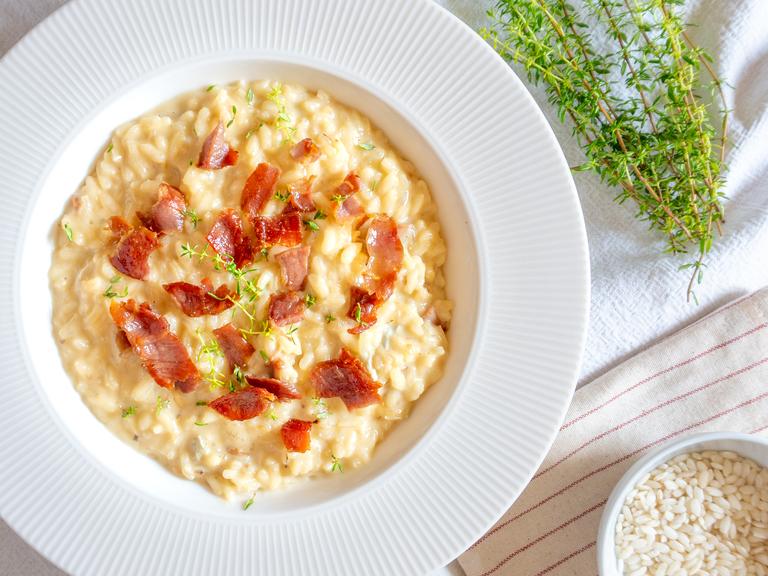 Risotto mit Gorgonzola und Rohschinken
