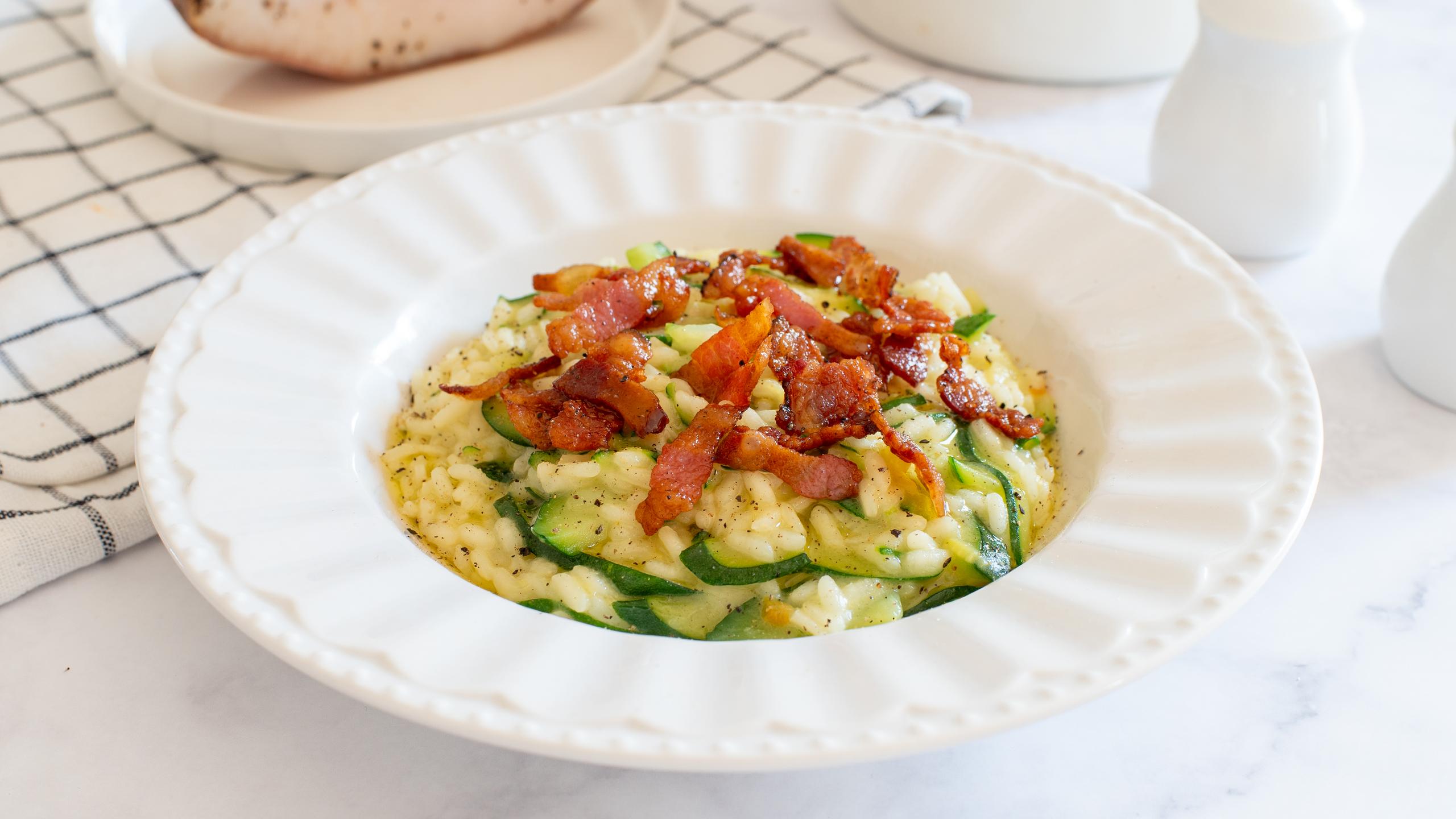 Risotto mit Guanciale und Zucchini
