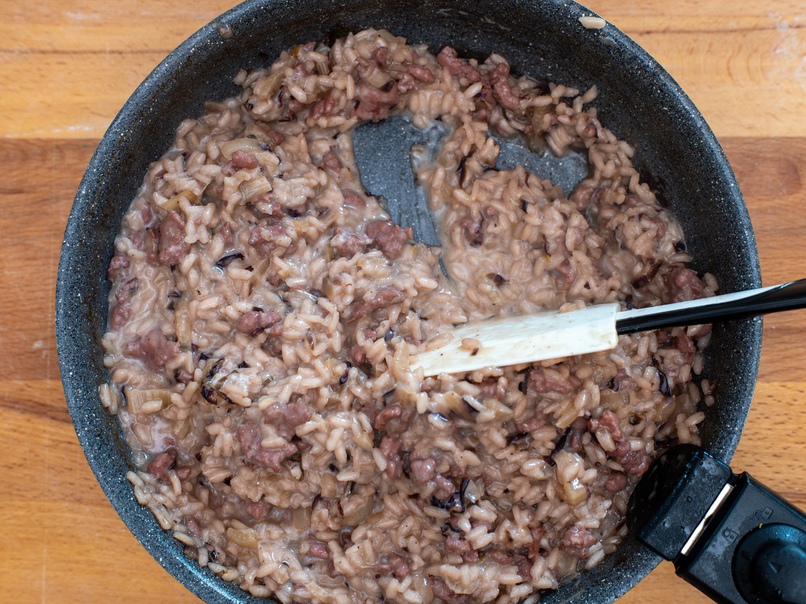 Risotto mit rotem Radicchio und Wurst - Schritt 6