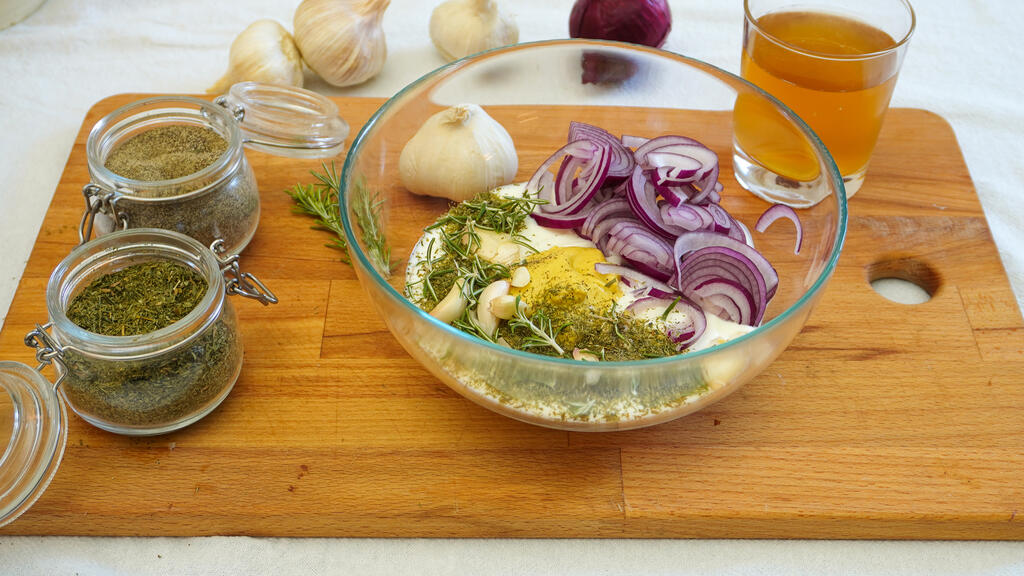 Hähnchen mit Senf und Joghurt