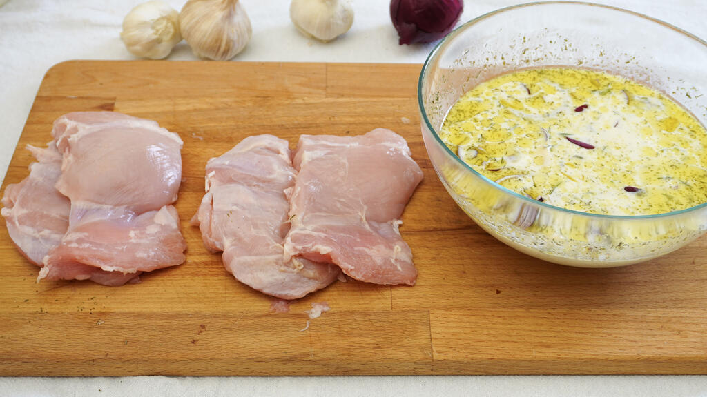 Hähnchen mit Senf und Joghurt