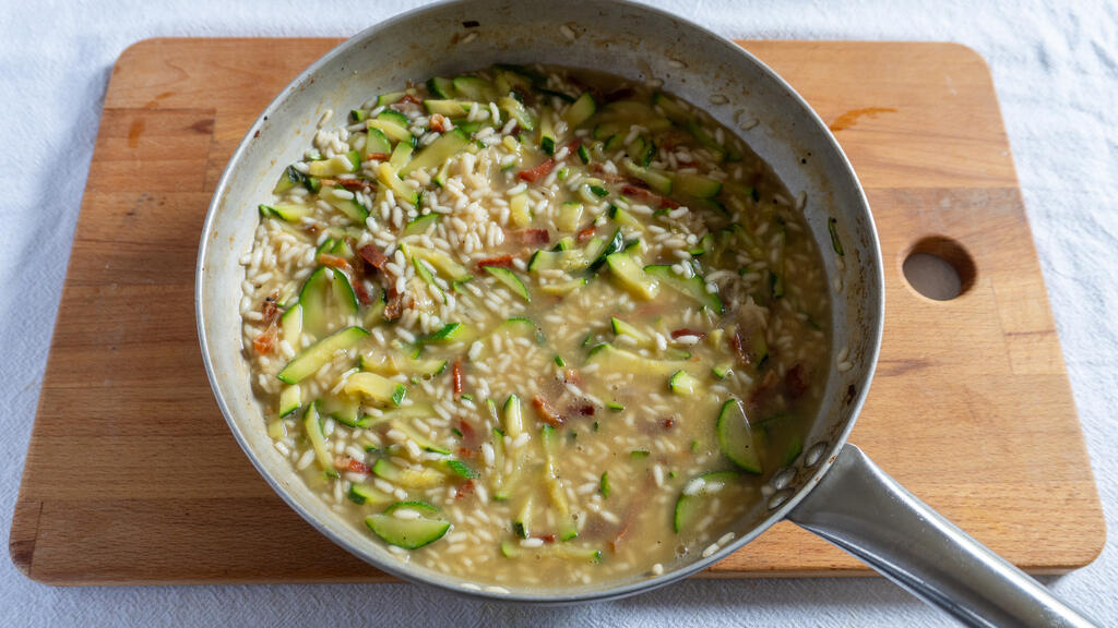 Risotto mit Guanciale und Zucchini