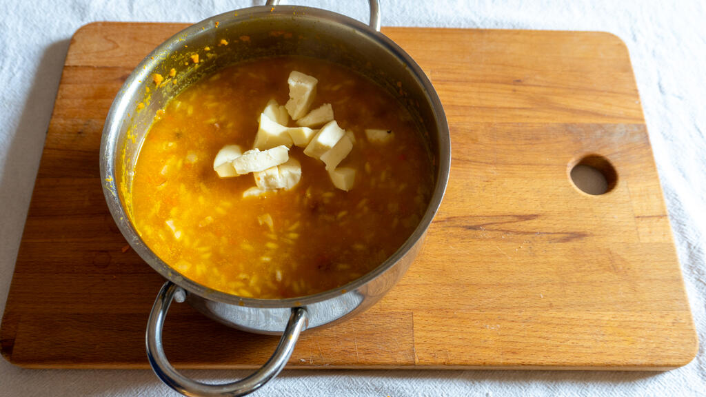 Risotto mit Kürbis, Speck und Taleggio