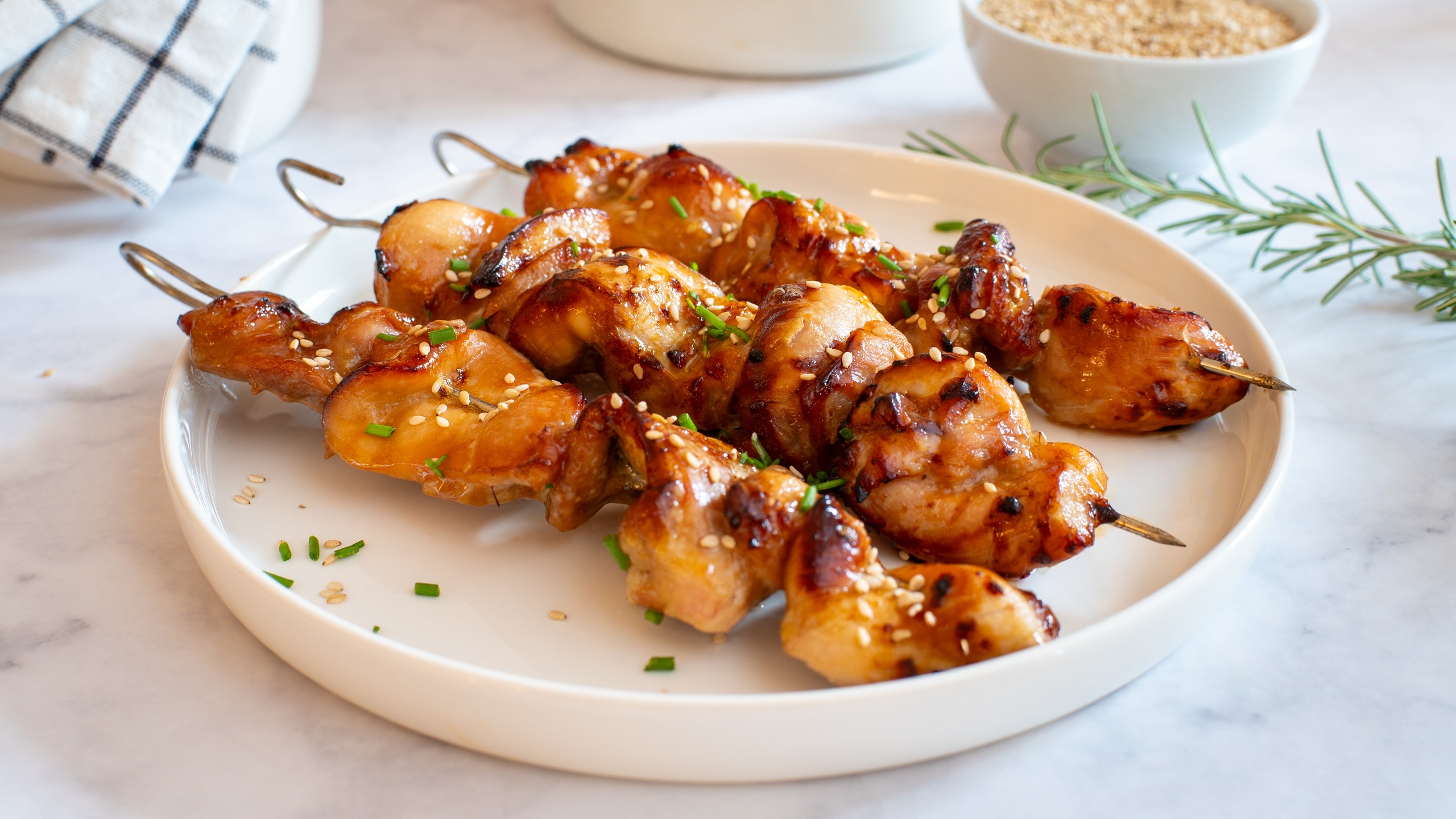 Air Fryer Glazed Chicken Skewers