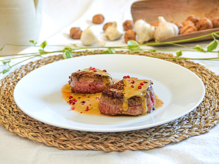 Beef fillet with rum