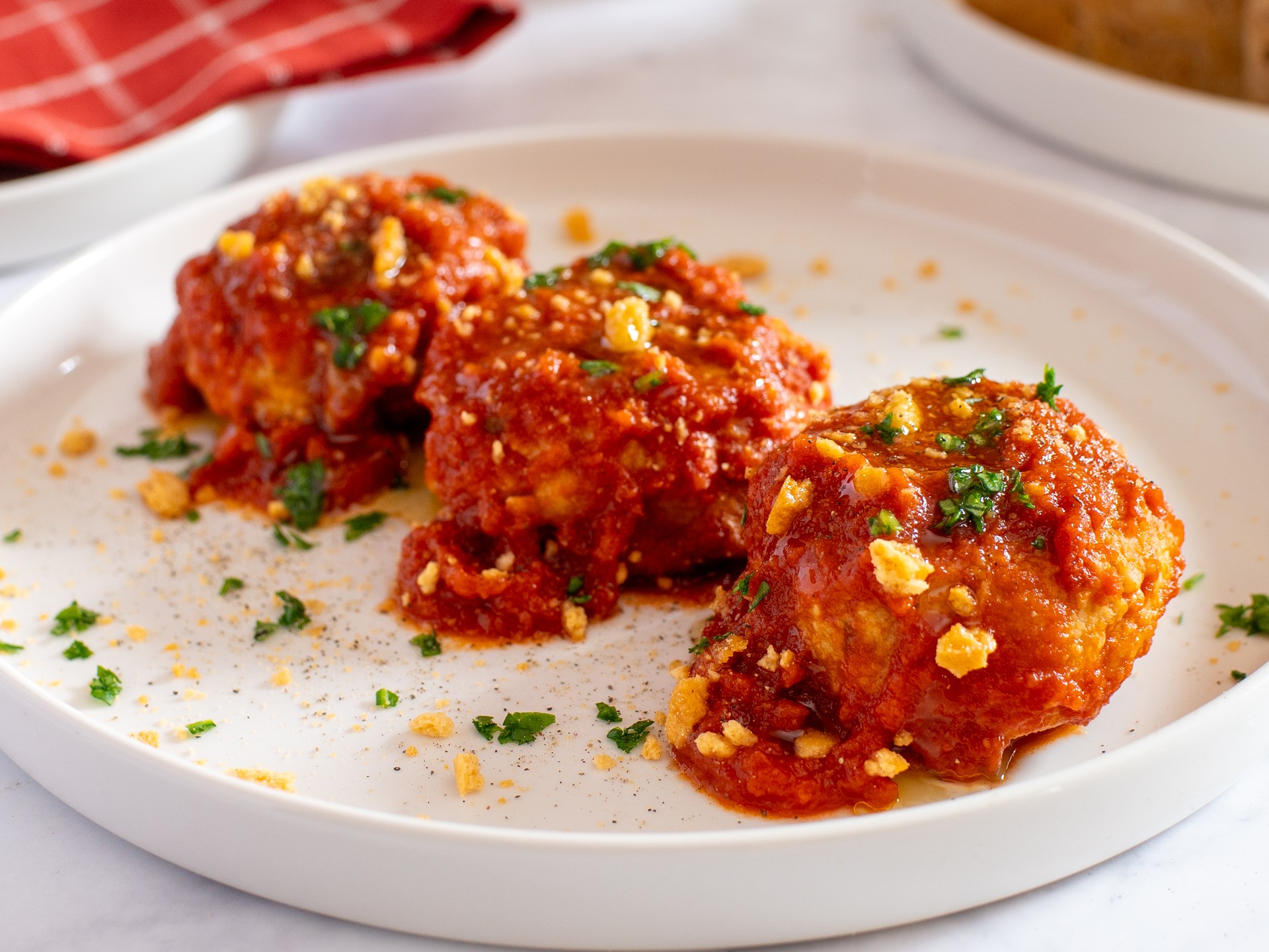 Bread Meatballs in Tomato Sauce