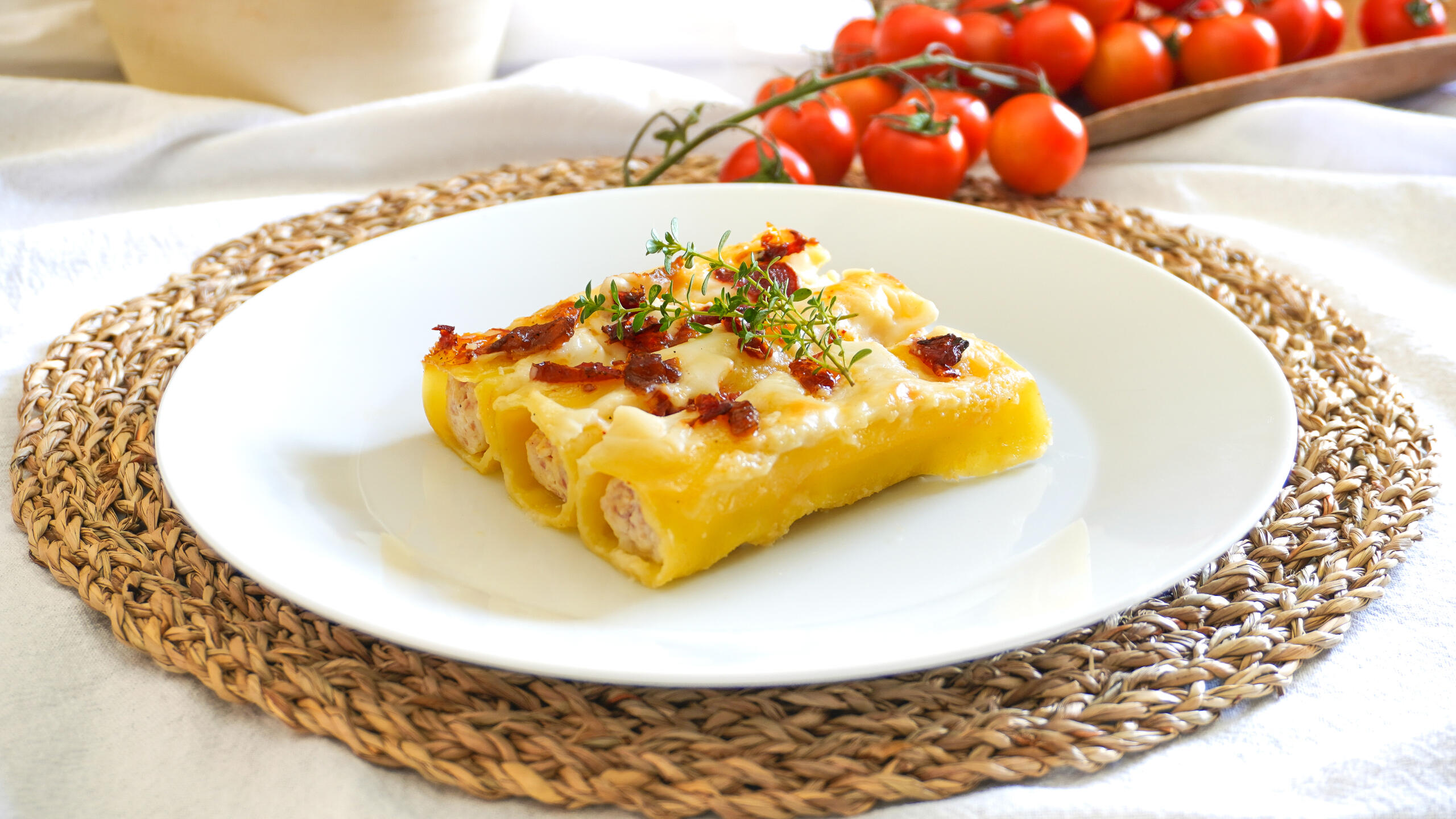 Cannelloni with speck and ricotta