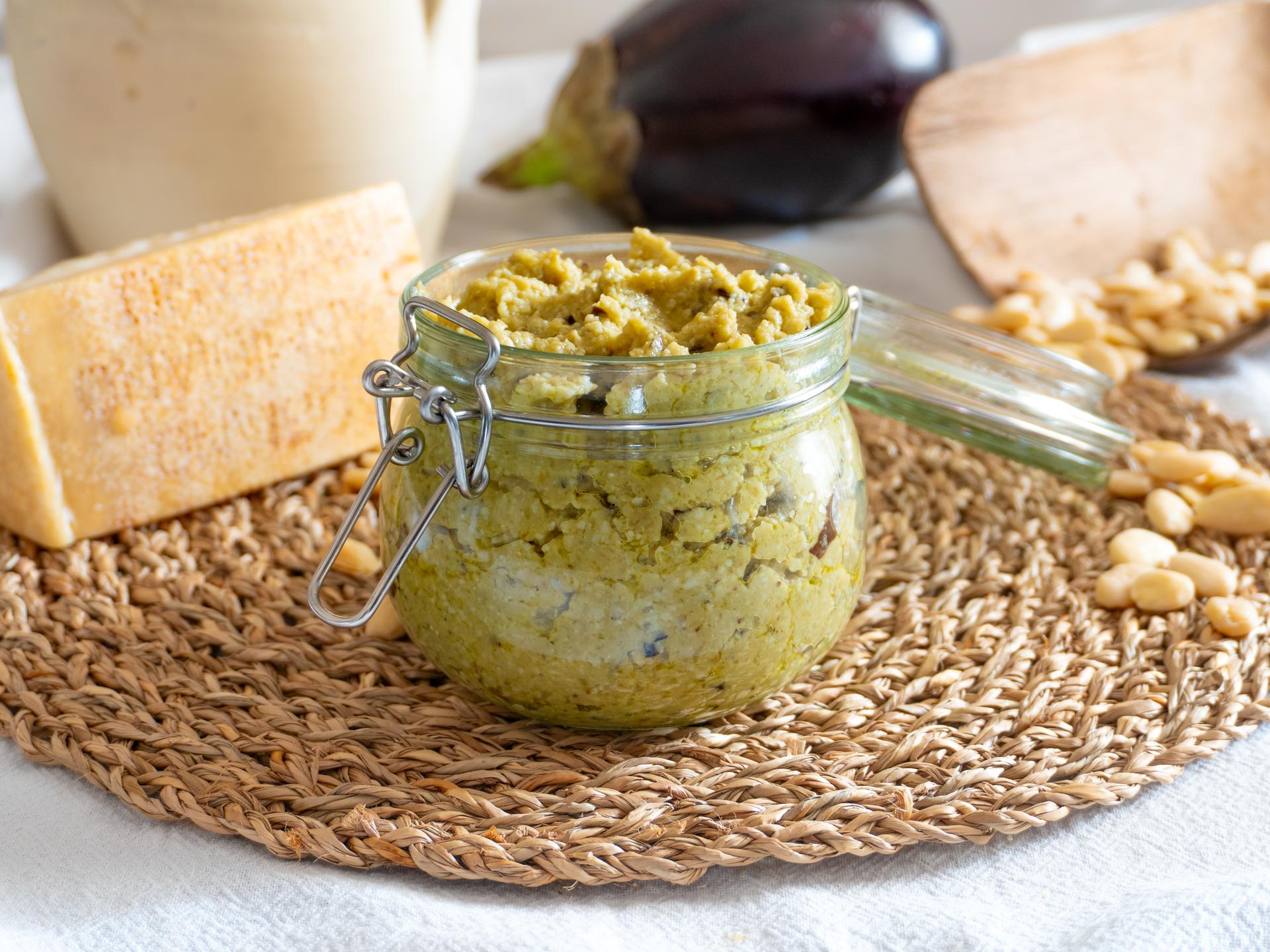 Eggplant and Almond Pesto