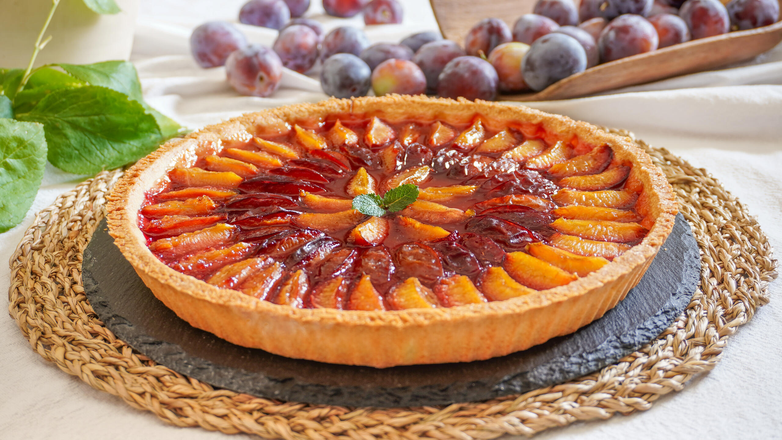 Fresh plum tart
