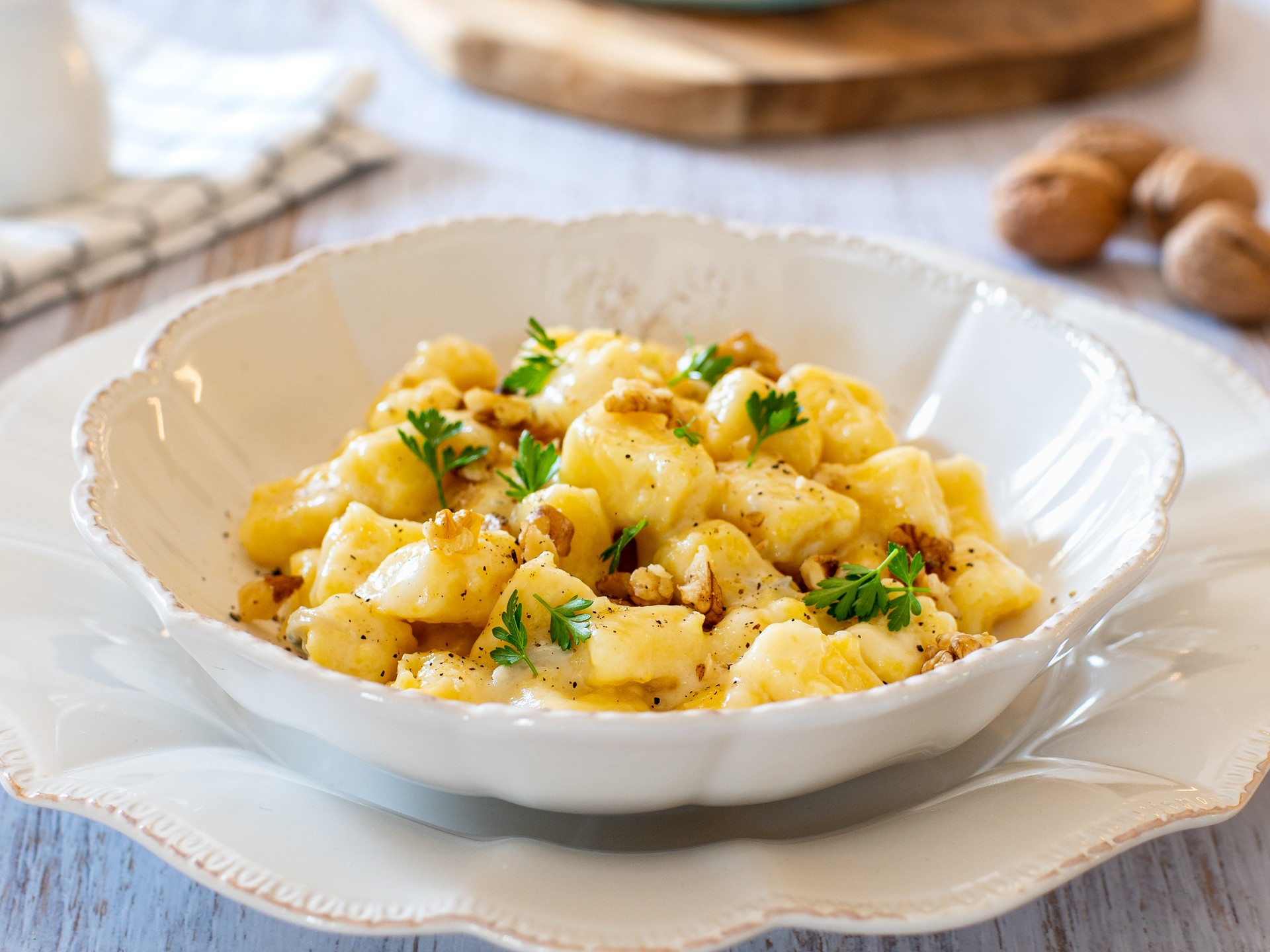 Polenta gnocchi with gorgonzola