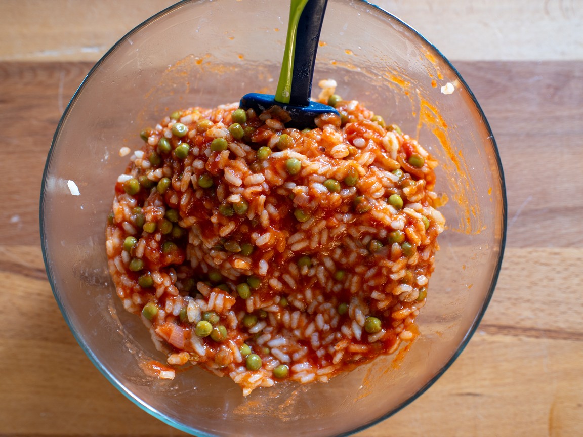 Rice timbale with peas - step 5