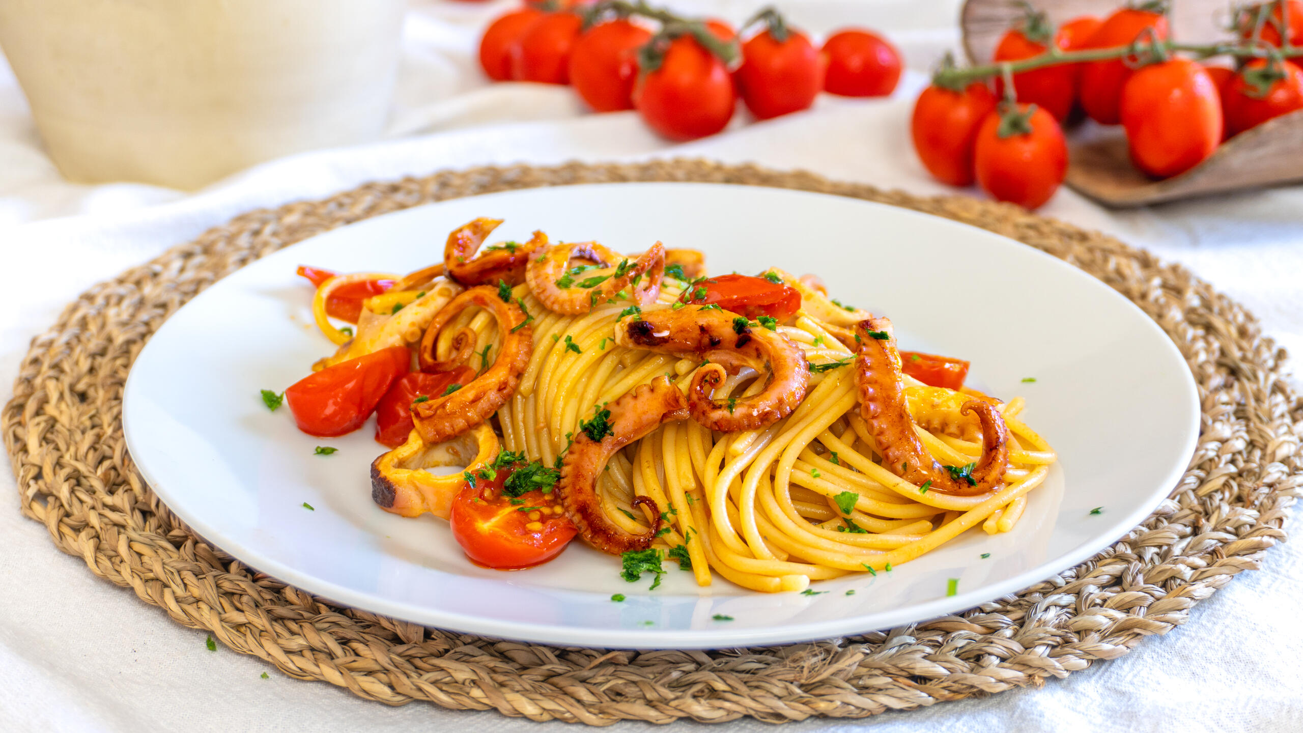 Spaghetti with Baby Octopus