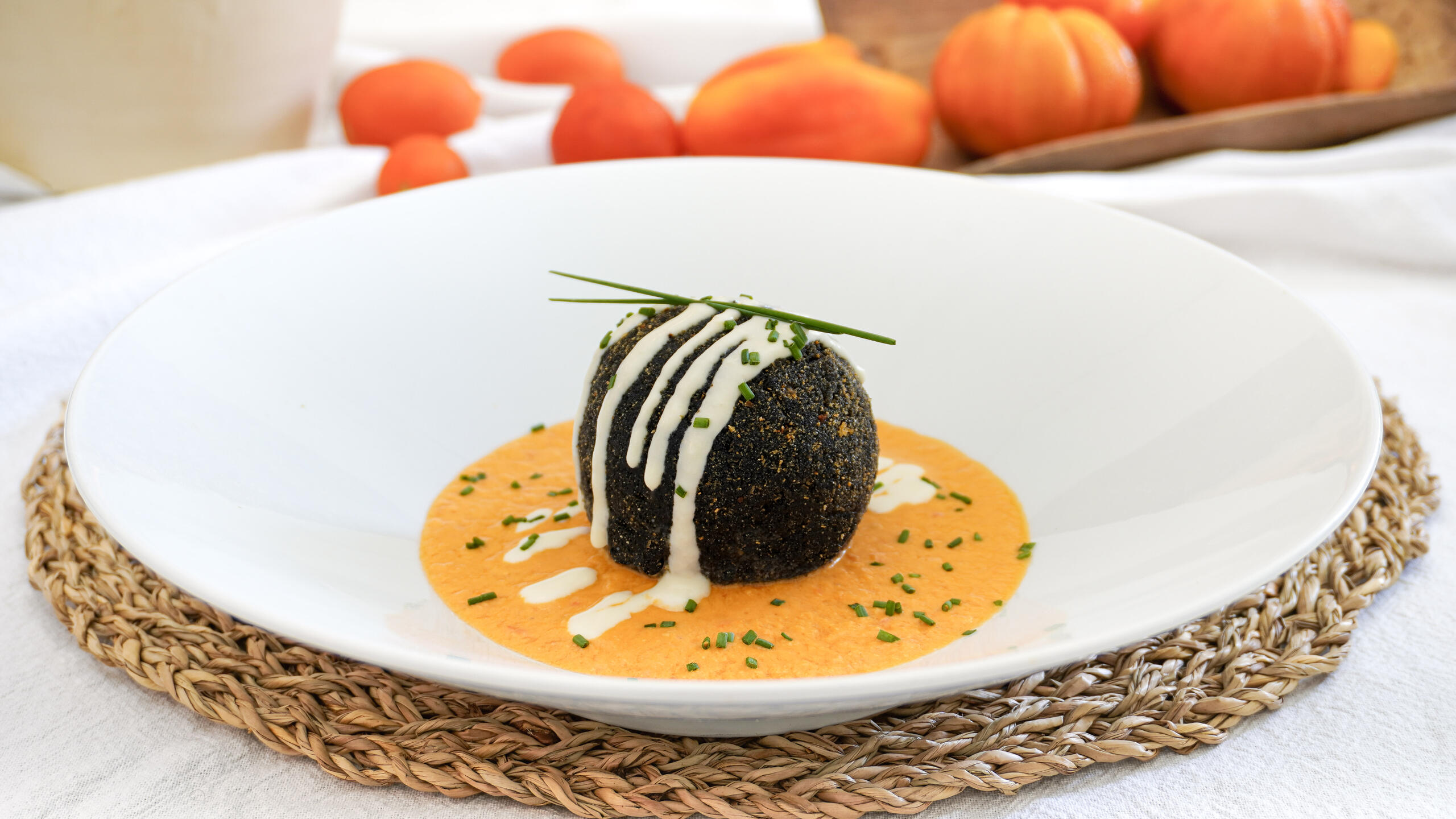 Squid ink arancini