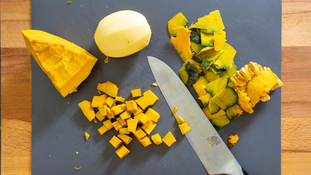 Fregola with pumpkin and potatoes