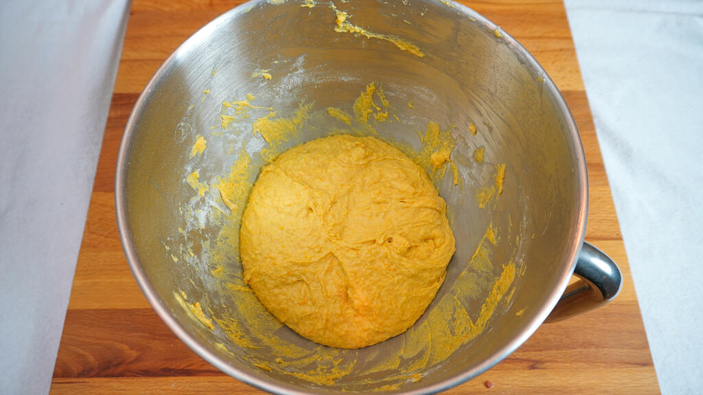 Pumpkin gnocchi with taleggio and speck