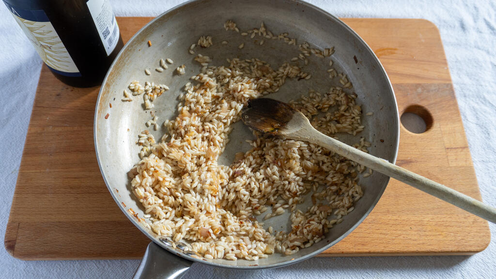 Risotto with guanciale and zucchini