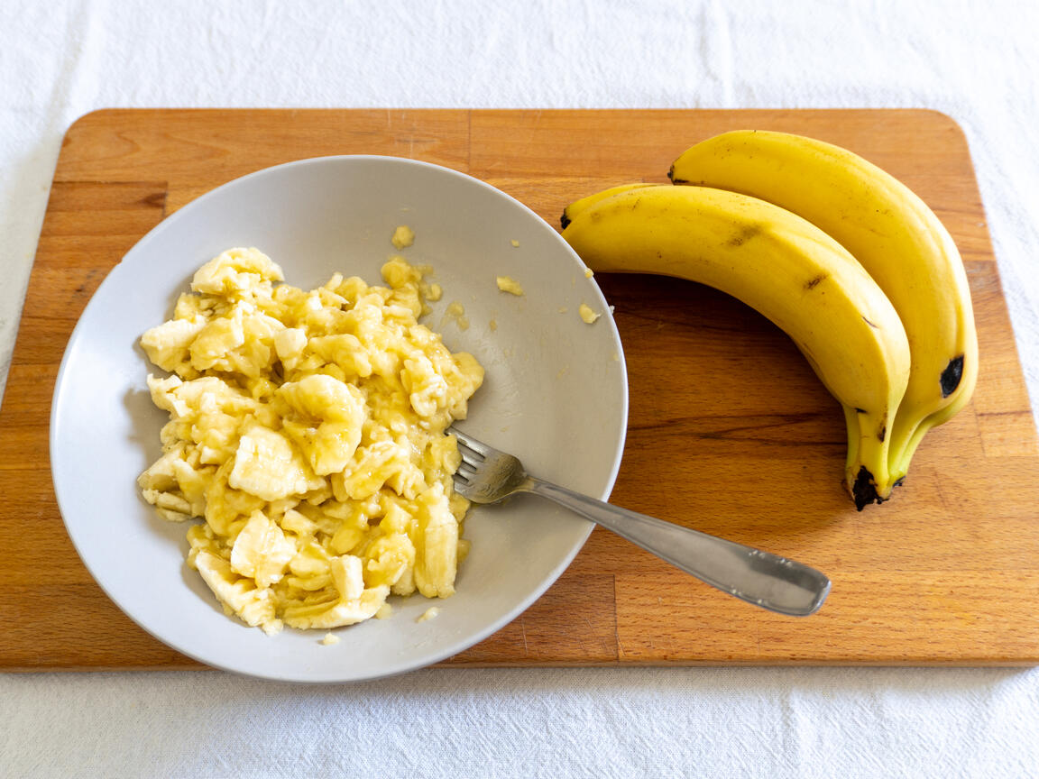Banana bread sin mantequilla - paso 1