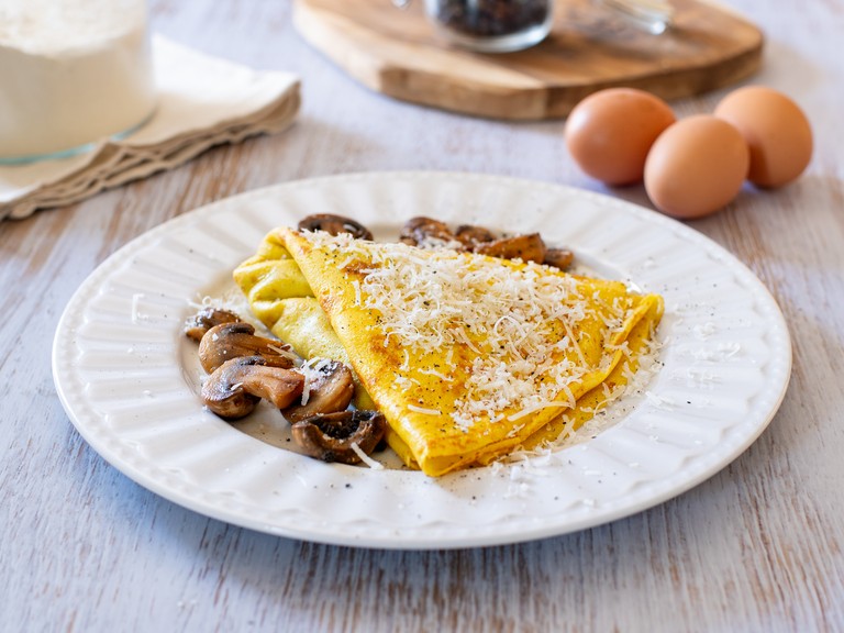 Crepes salados de champiñones