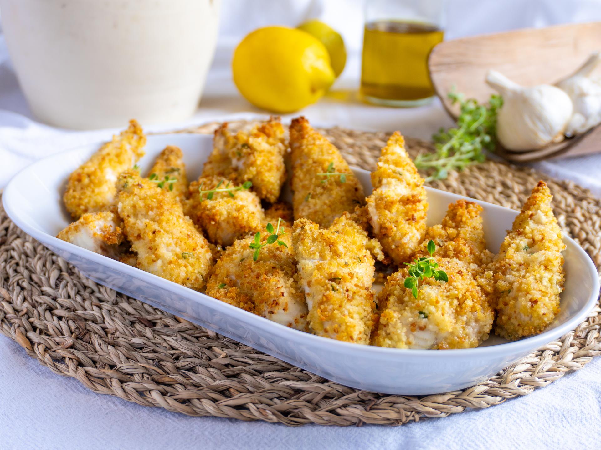 Filetes de cabracho en freidora de aire