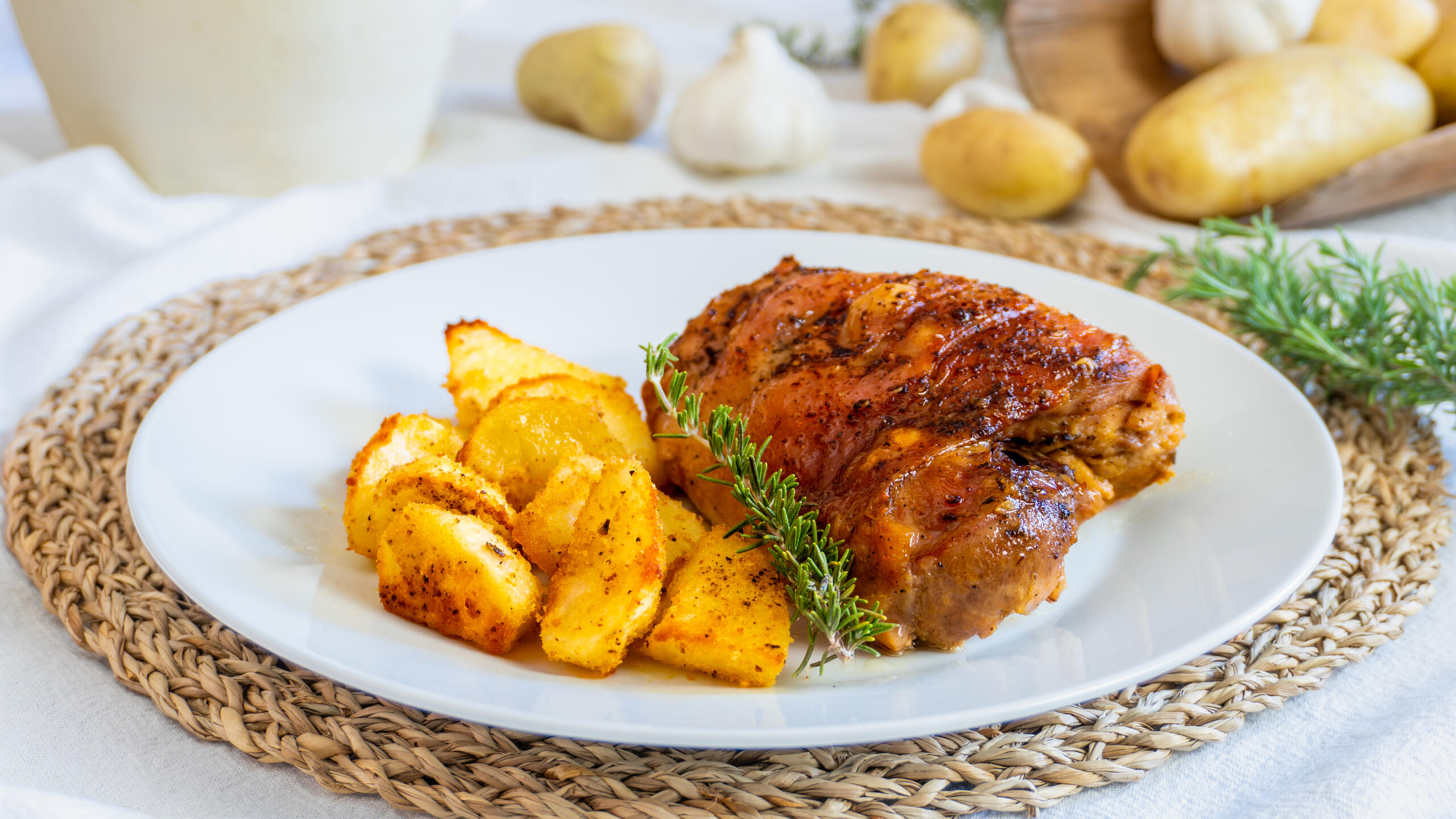 Muslo de pavo marinado al horno