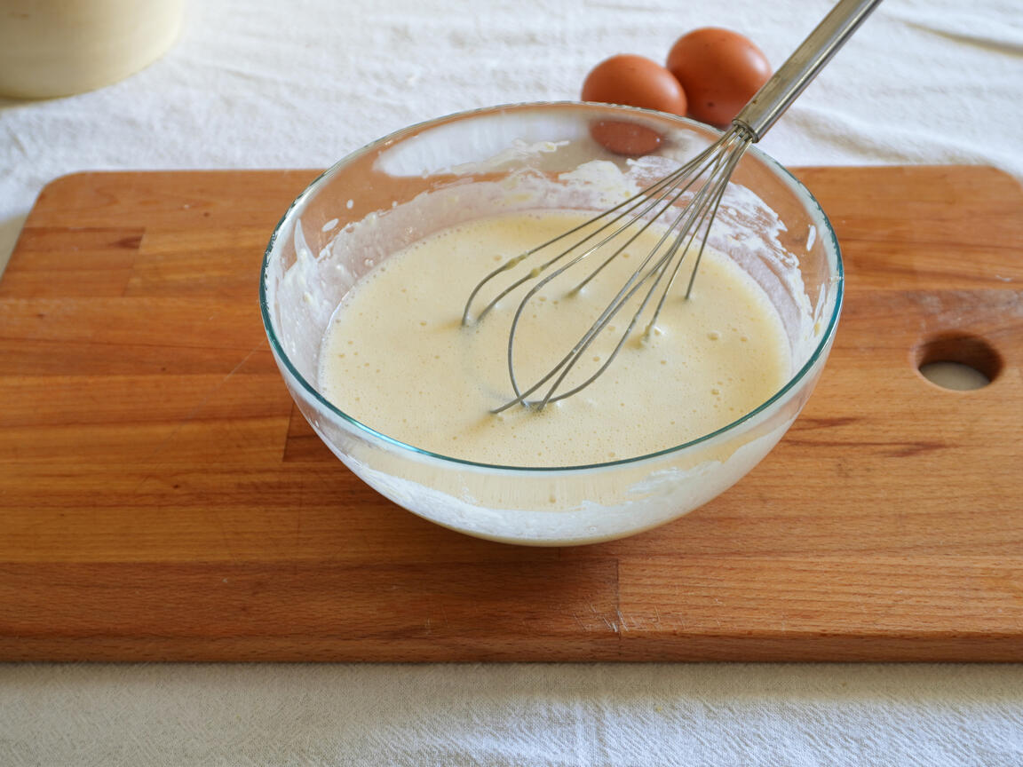 Panqueques con miel y nueces - paso 1