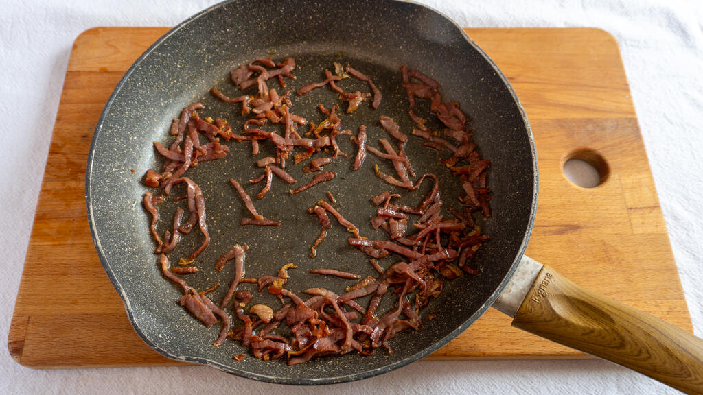 Pasta con espárragos y jamón - paso 2