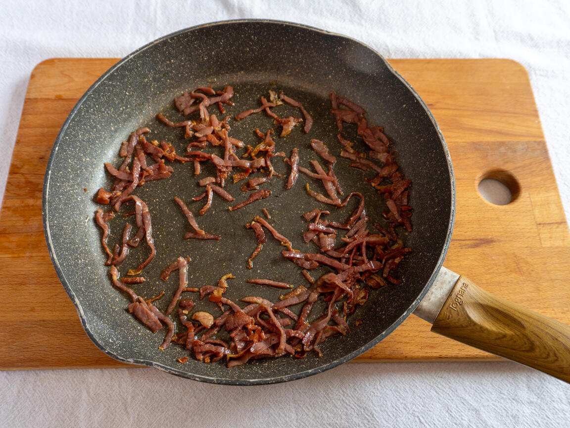 Pasta con espárragos y jamón - paso 2