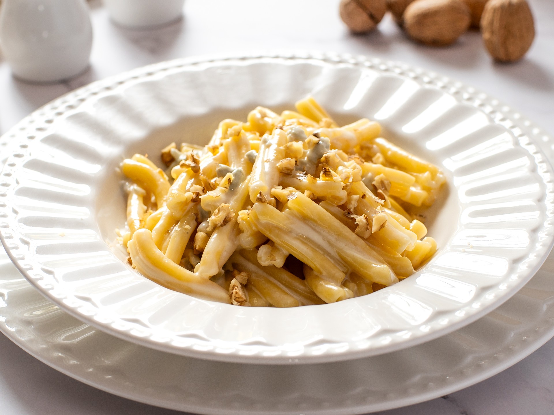 Pasta con gorgonzola y nueces