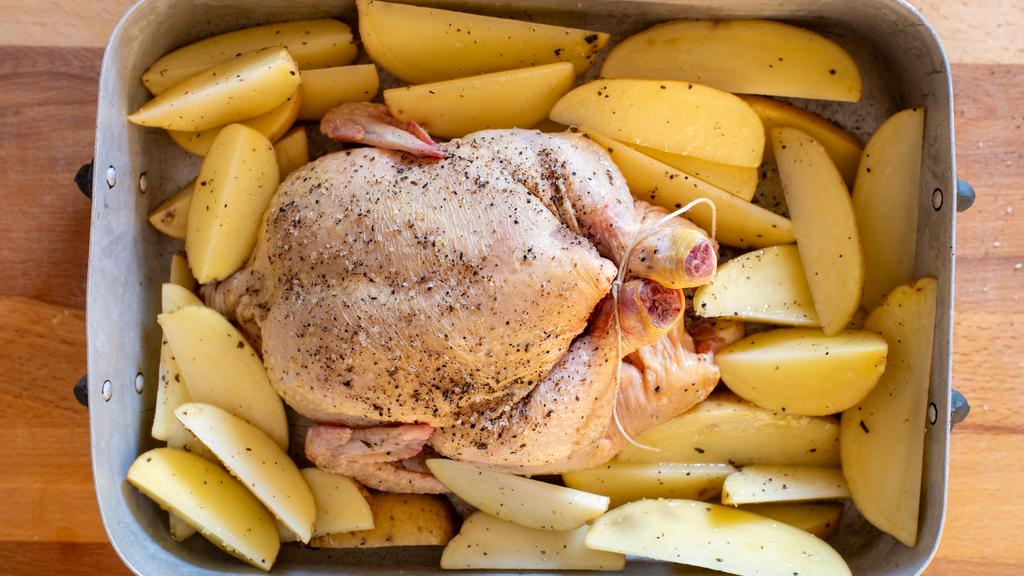 Pollo asado con patatas