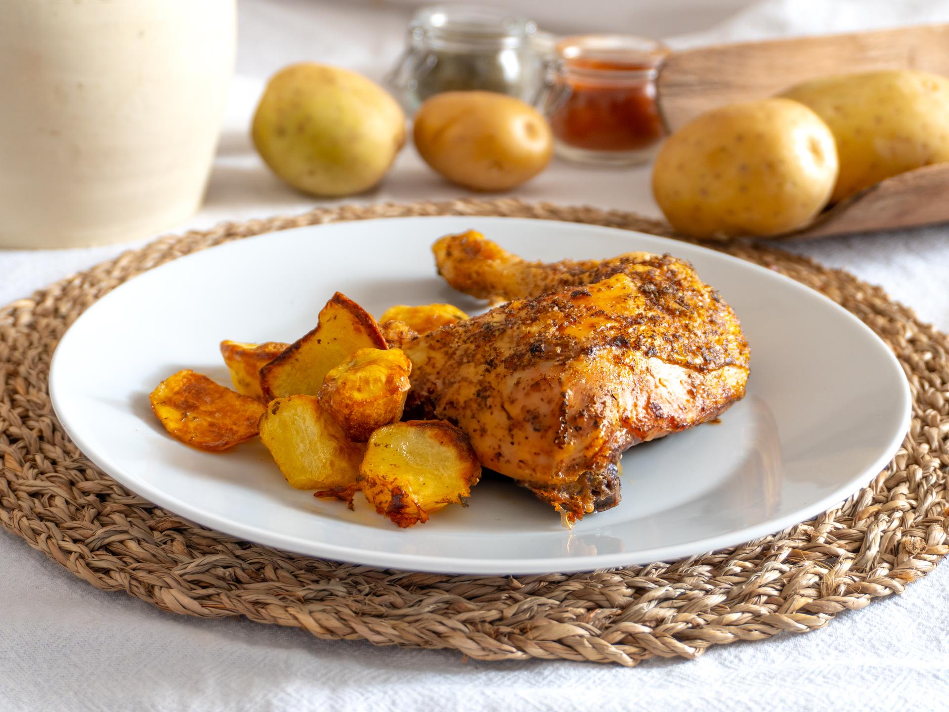 Pollo especiado en freidora de aire