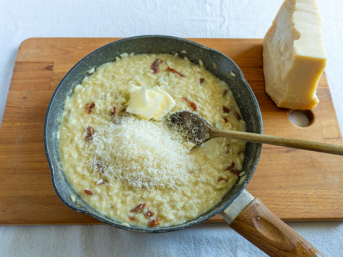 Risotto con gorgonzola y jamón - paso 7