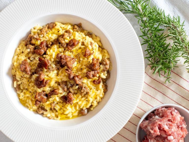 Risotto con salchicha