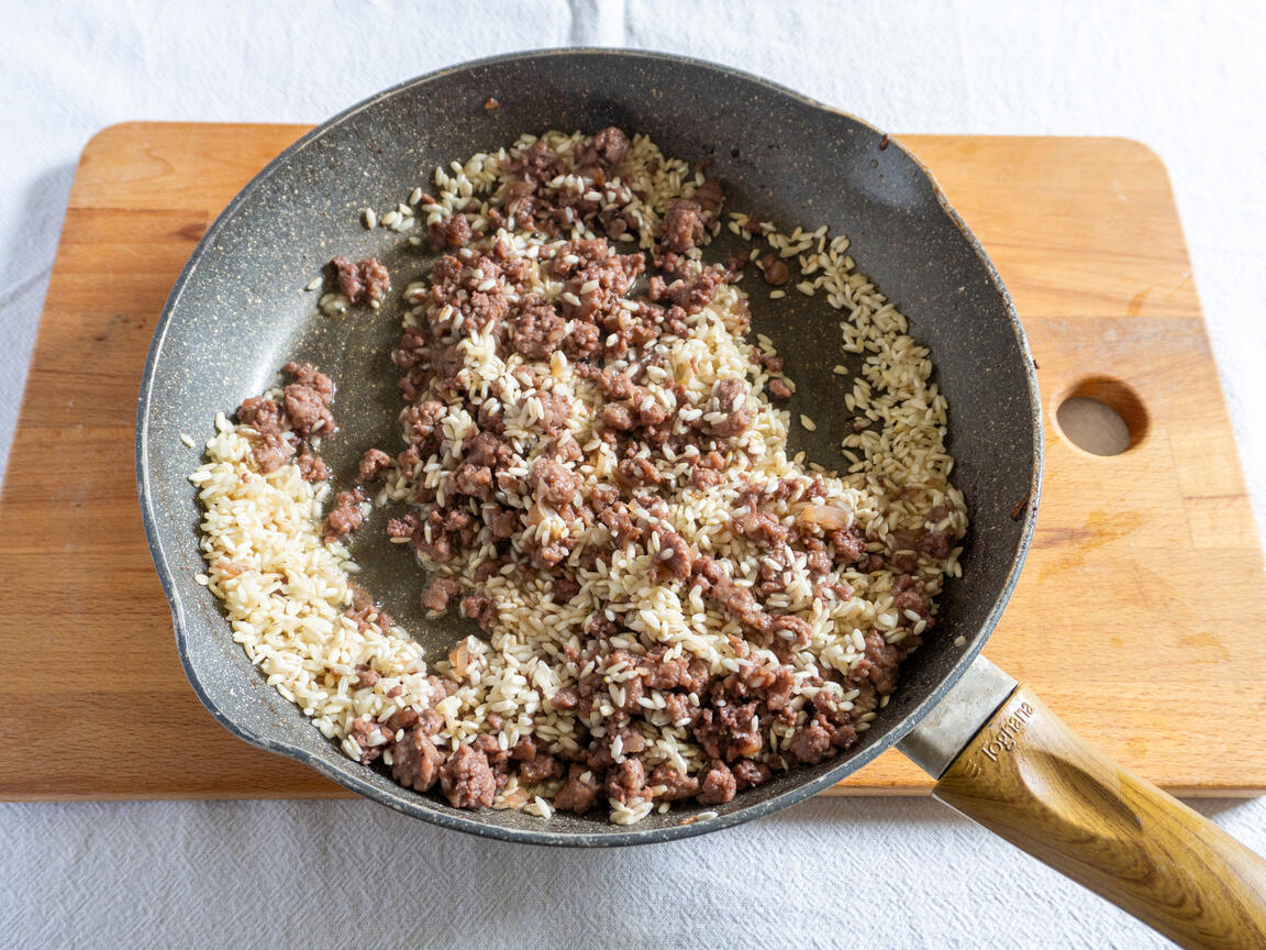 Risotto con salchicha - paso 6