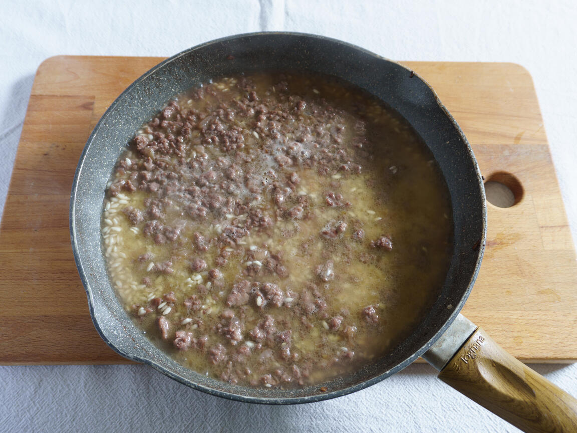 Risotto con salchicha - paso 7