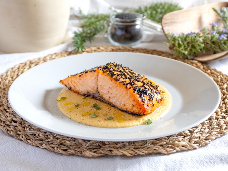 Salmón con sésamo en freidora de aire