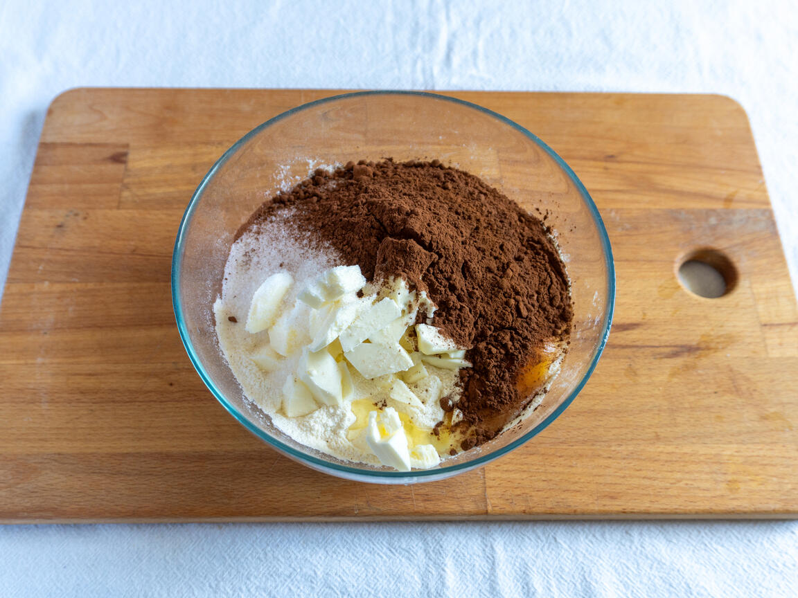 Tarta de ricotta y chocolate - paso 1