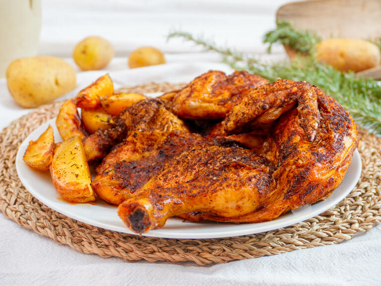 Pollo a la diabla al horno