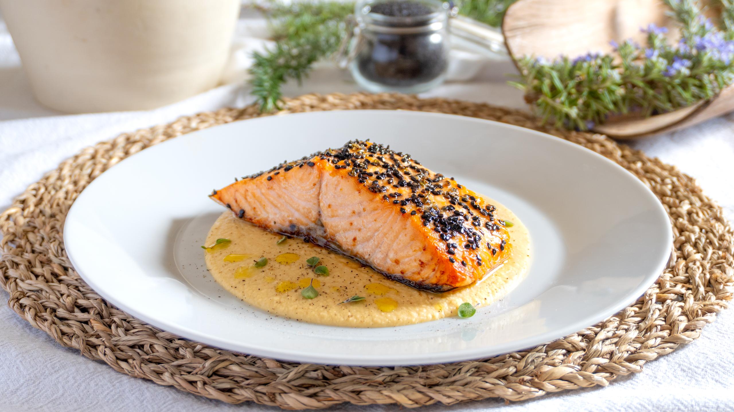 Salmón con sésamo en freidora de aire