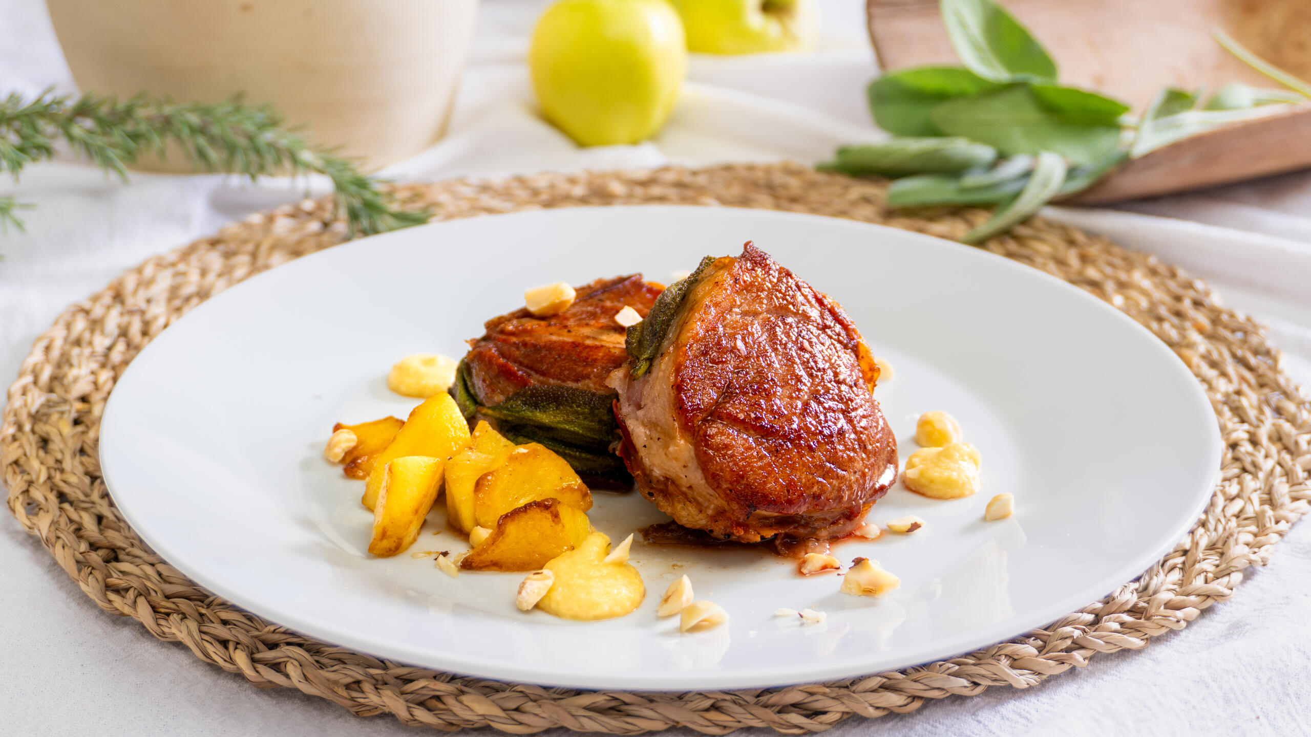 Solomillo de cerdo con manzanas