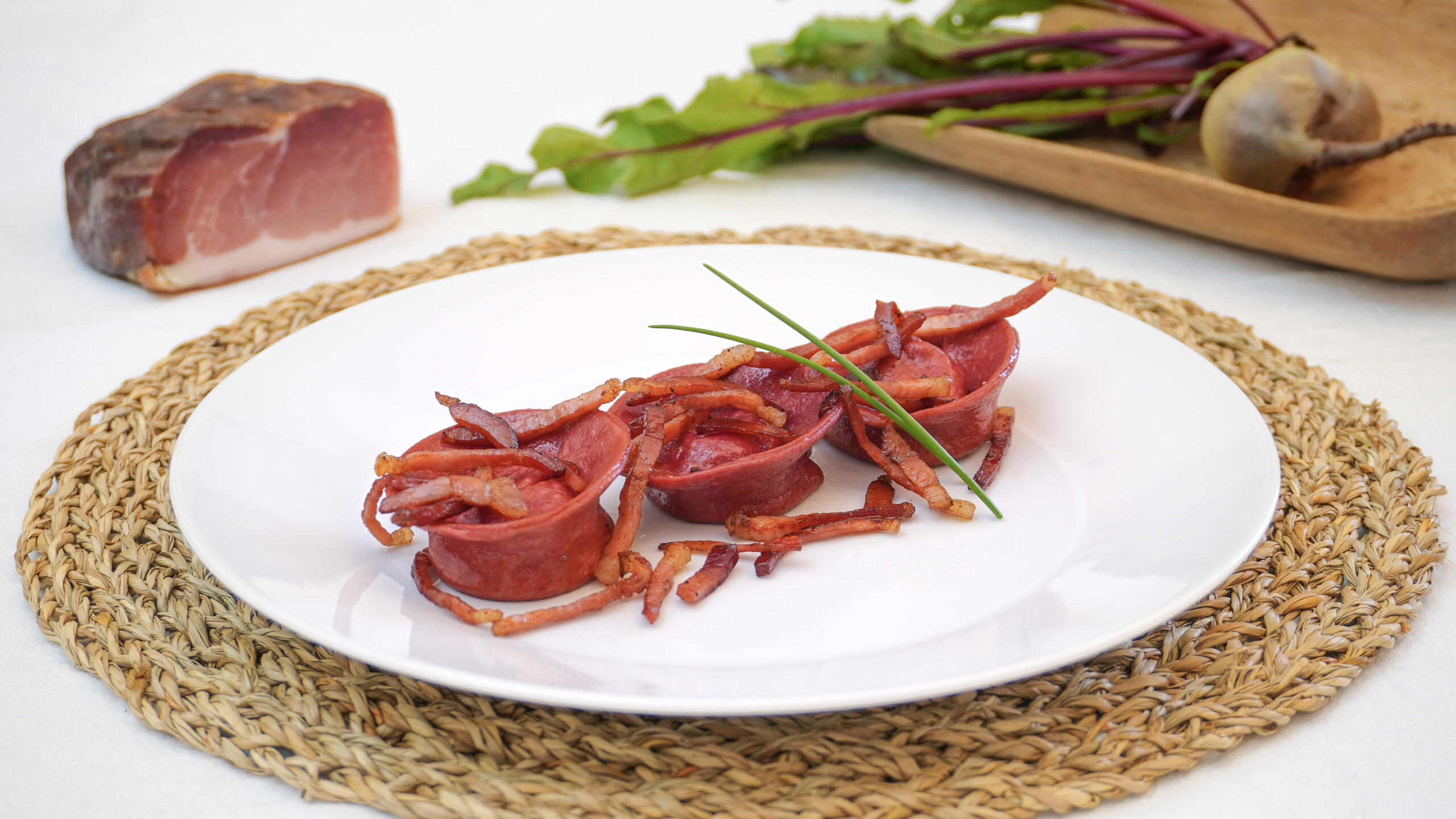 Tortelli de ricotta y speck