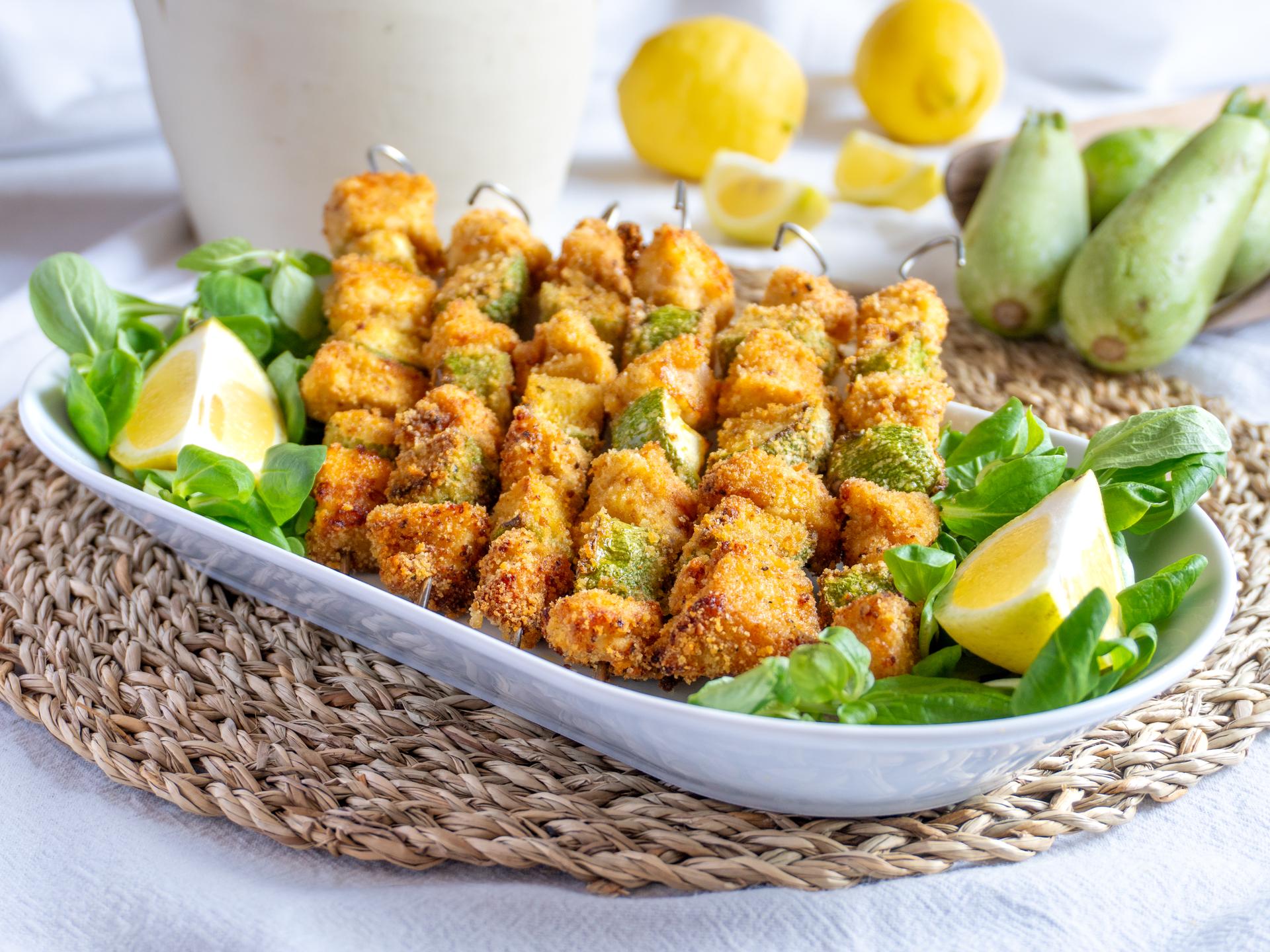 Brochettes de poulet et courgettes à la friteuse à air