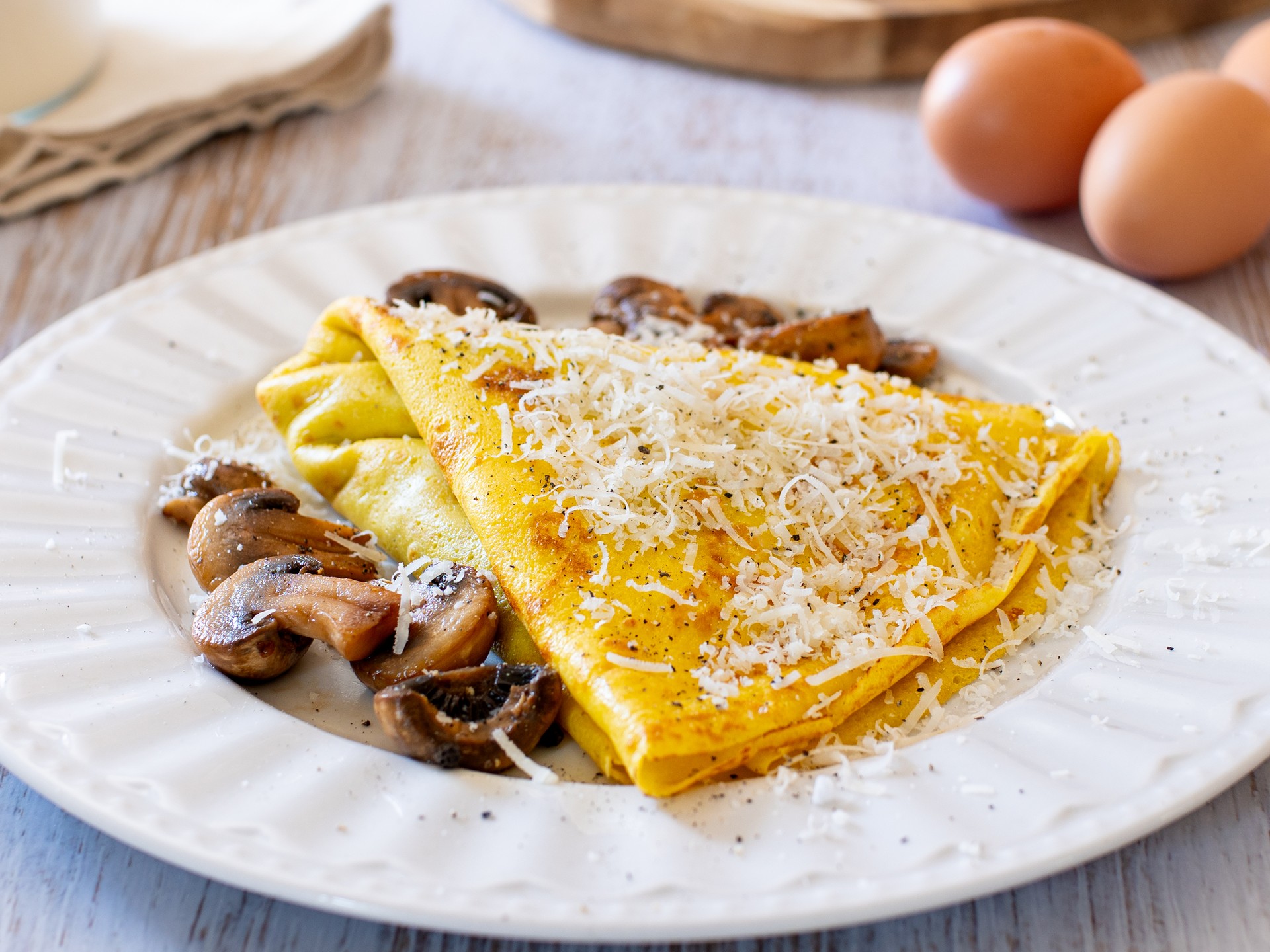 Crêpes salées aux champignons