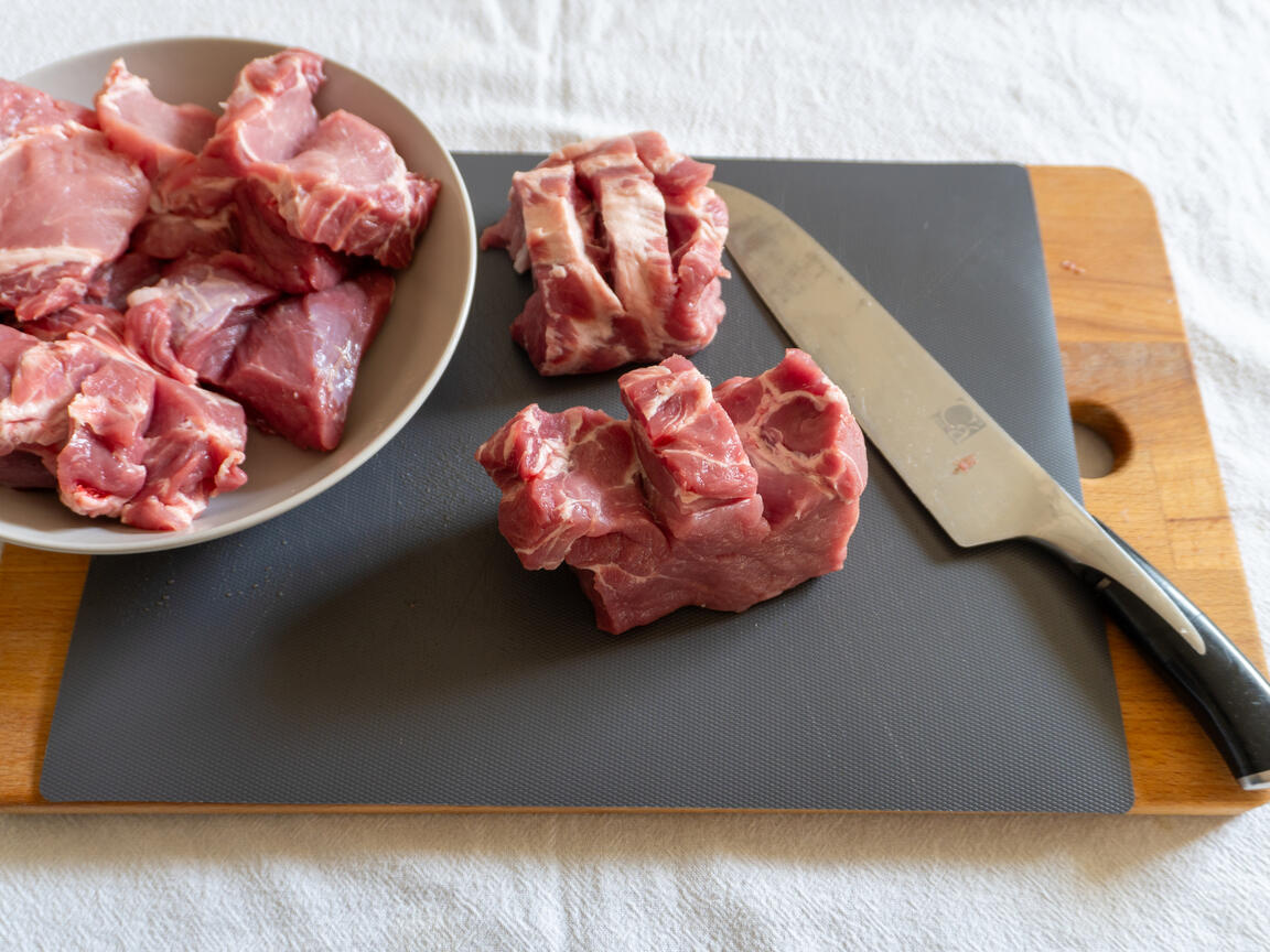 Échine de porc à la moutarde avec crème de carottes - étape 2