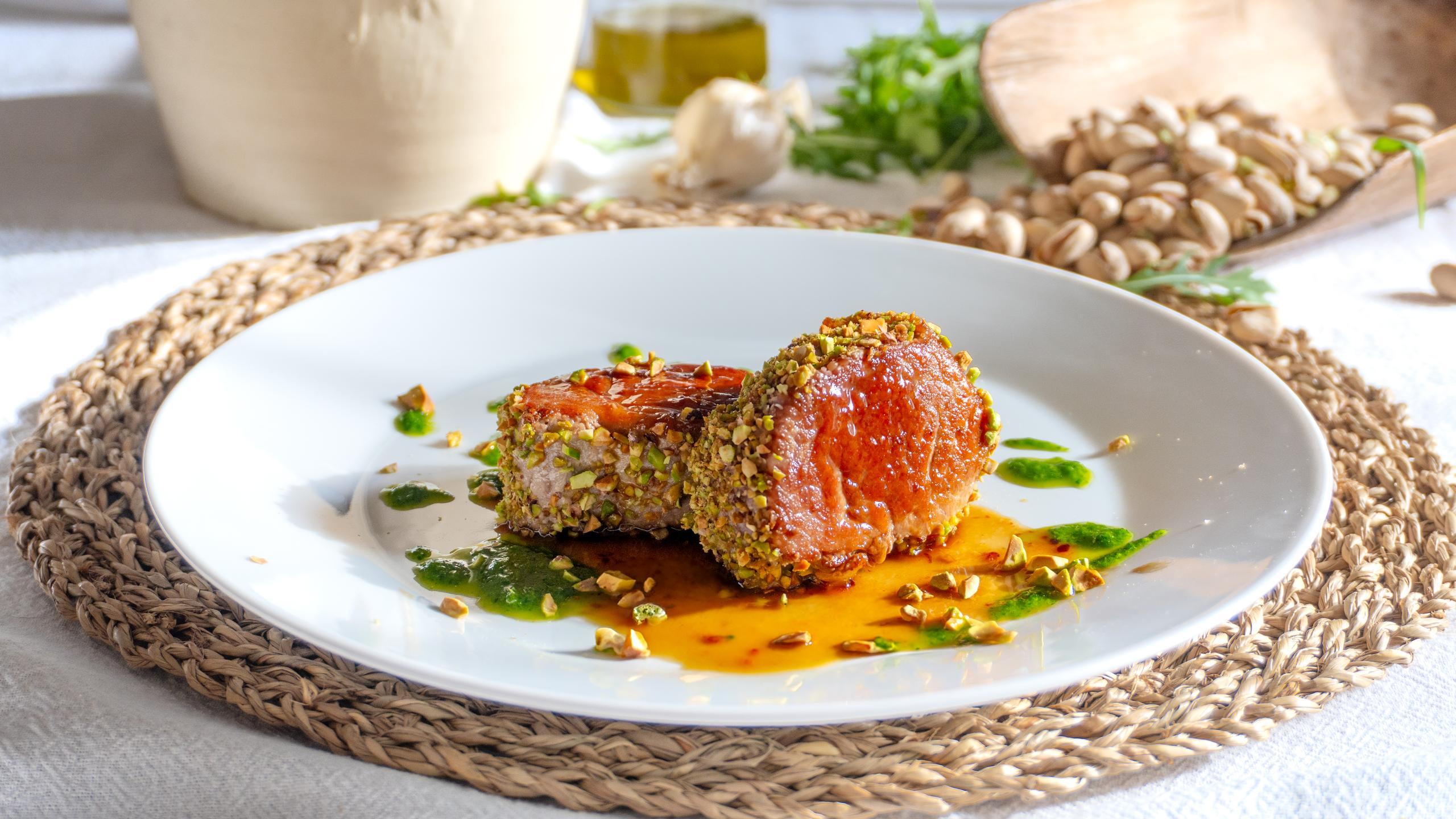 Filet de porc glacé au miel